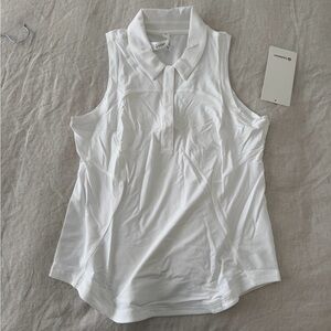 lululemon athletica White Sleeveless Polo Tank